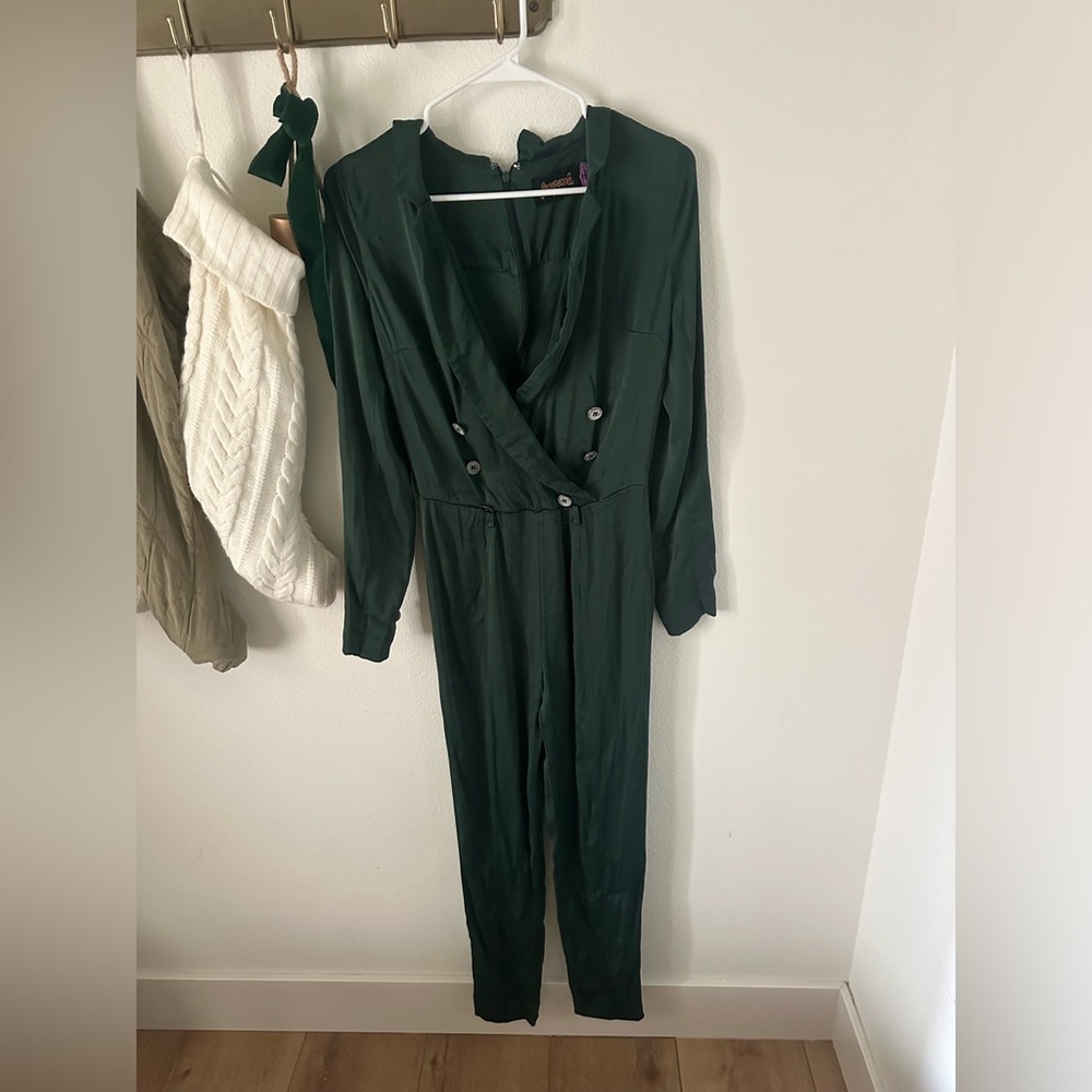 Free People Deep Green Jumpsuit